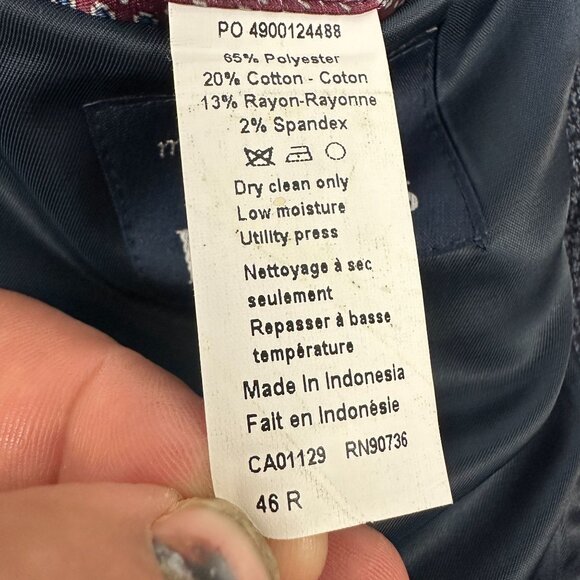 Polo Ralph Lauren Mens Gray Houndstooth Wool-Blend Blazer 46R - Picture 6 of 6